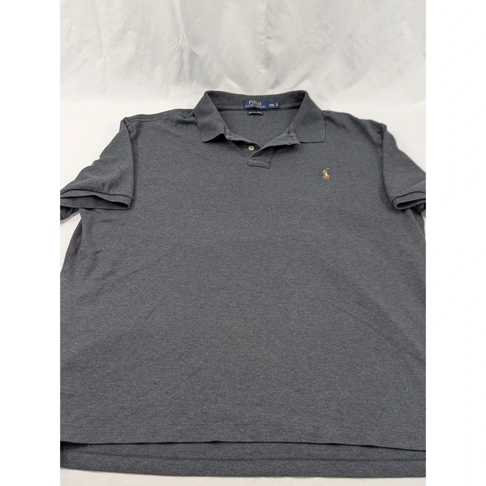 Polo by Ralph Lauren Dark Gray Polo Shirt with Multicolor Pony Logo